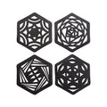 Hexagon Handcrafted Recycled Rubber Coaster - A set of 2 or 4-0