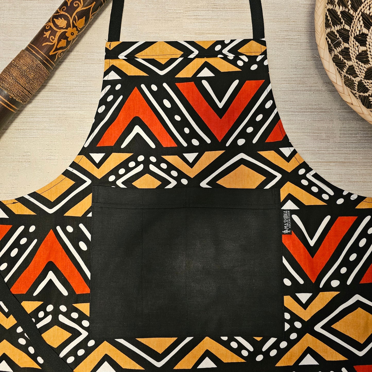 Handmade Apron and Matching Oven Gloves Set | 100% Cotton African Print Fabric-2