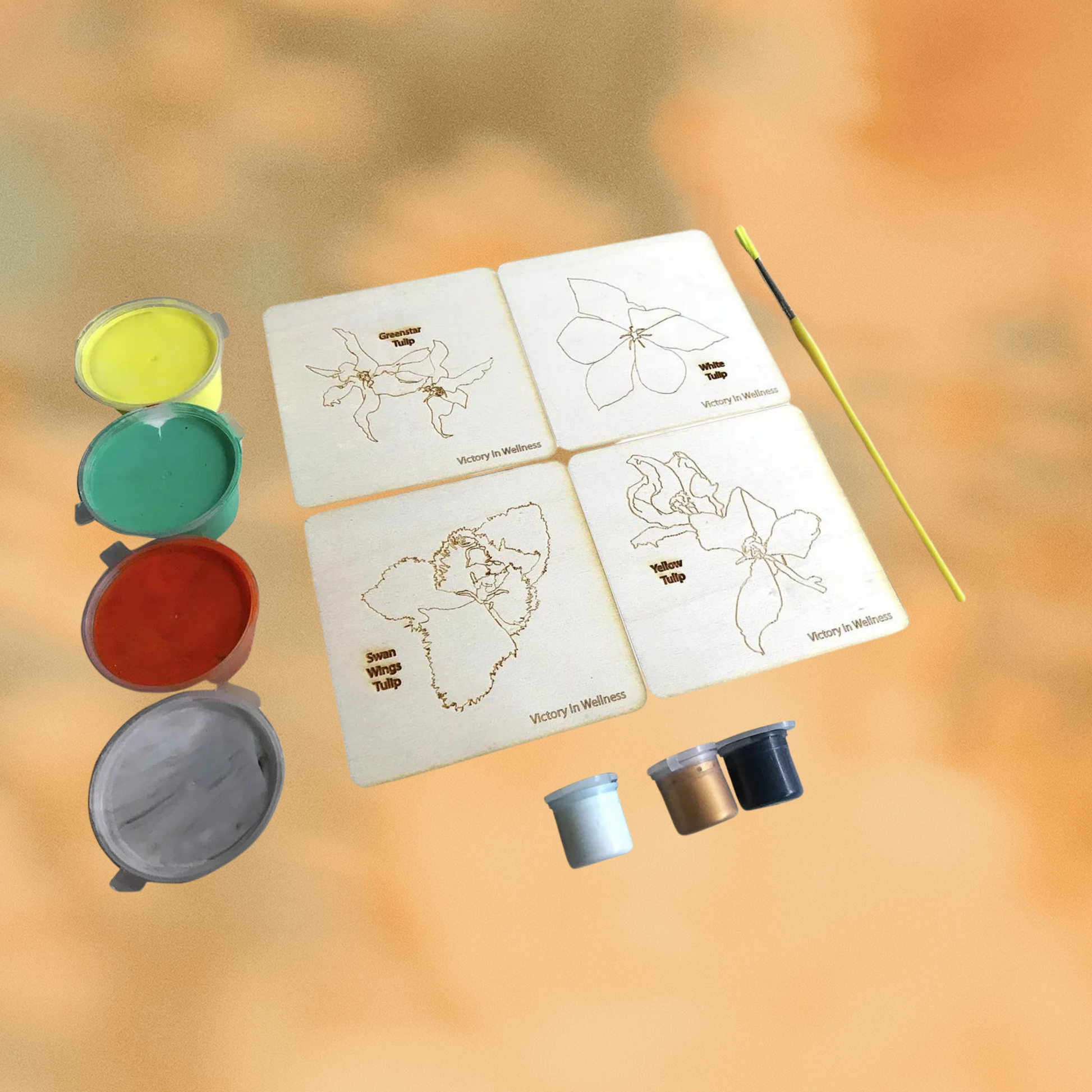 Botanical Plywood Colouring Coasters — photo 4