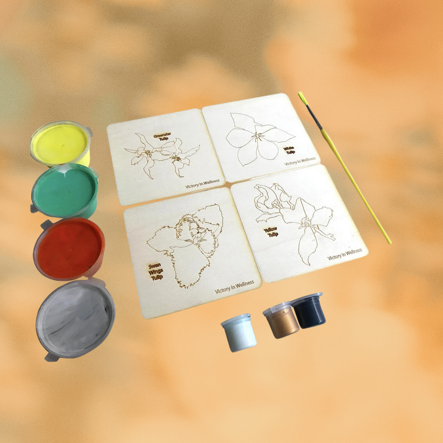 Botanical Plywood Colouring Coasters — photo 4