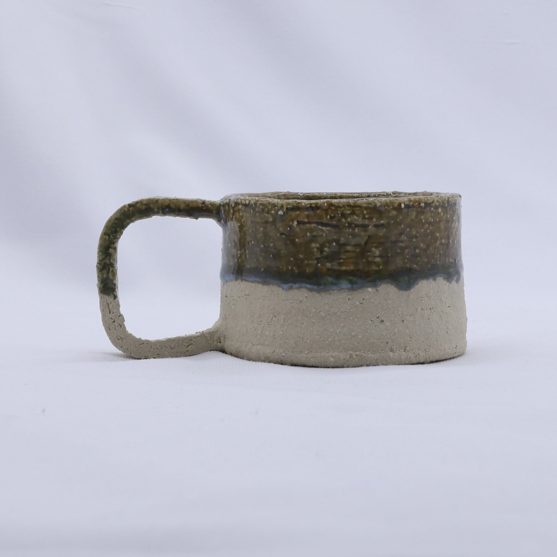 Beige Grande Handmade Milled Stoneware Big Ceramic Mug-0