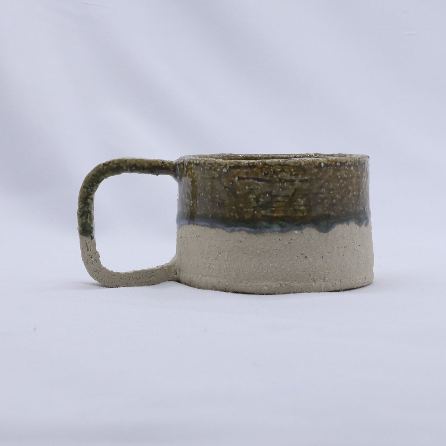 Beige Grande Handmade Milled Stoneware Big Ceramic Mug-0