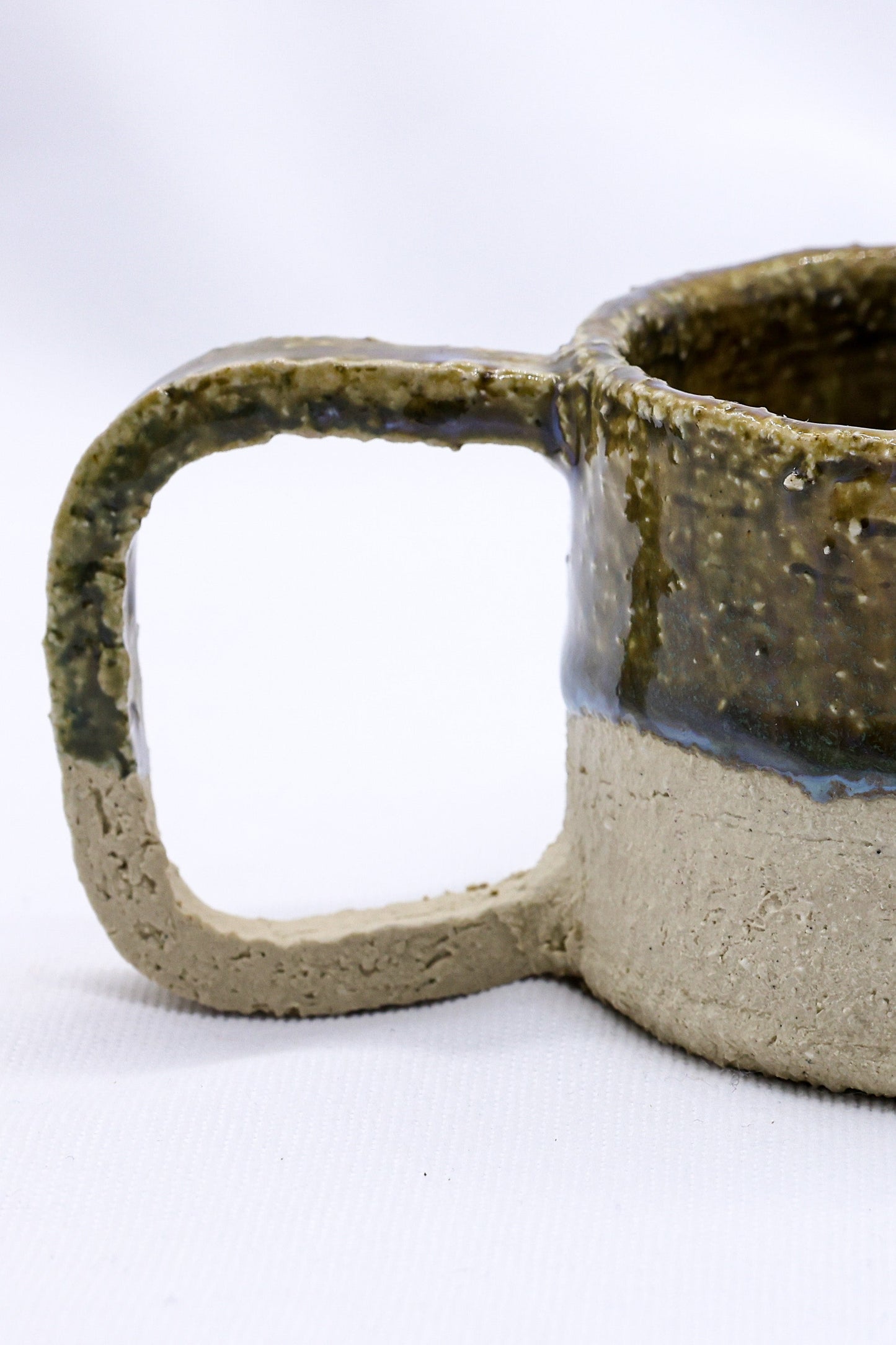 Beige Grande Handmade Milled Stoneware Big Ceramic Mug-1
