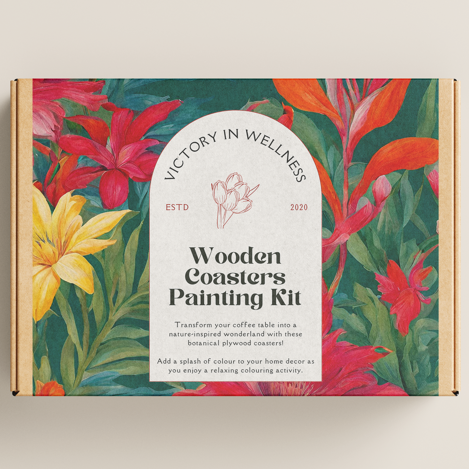 Botanical Plywood Colouring Coasters