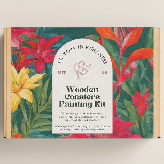 Botanical Plywood Colouring Coasters
