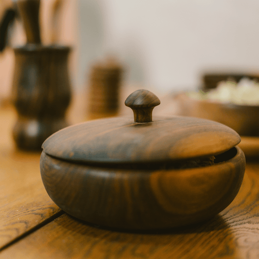 Handmade Walnut Wooden Bowls Set – Solid Wood Serving Bowls